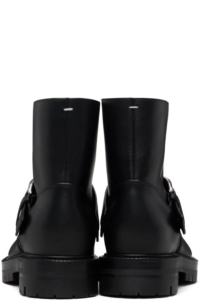 Maison Margiela Black Tabi County Buckle Ankle Boots, photo 2 of 2 from SSENSE