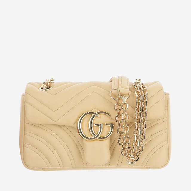Gucci Marmont Shoulder Bag — Beige Lamb in Beige Lambskin from HEWI
