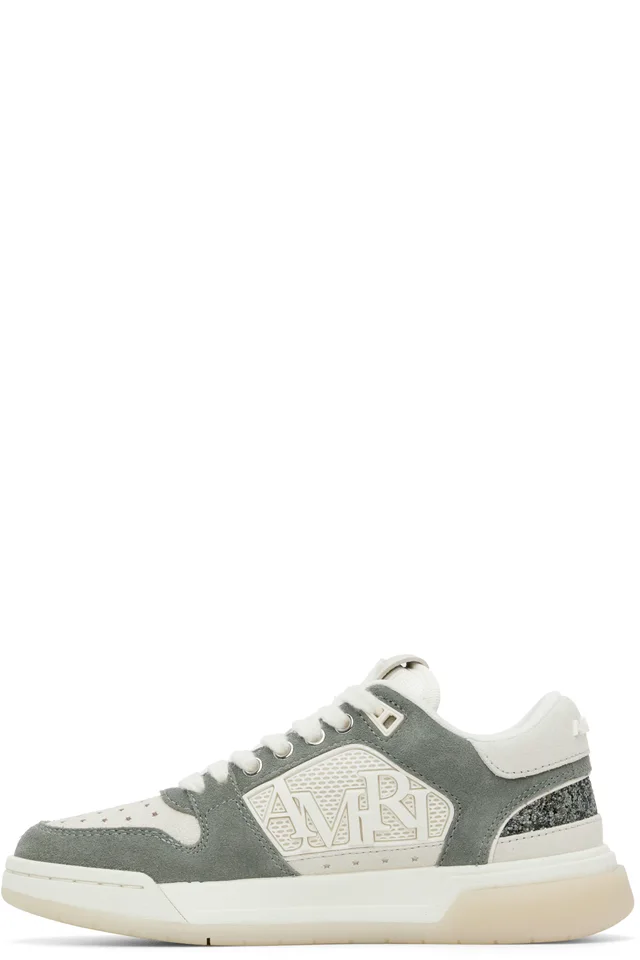 AMIRI Green & Off-White Glitter Classic Low Sneakers, photo 3 of 5 from SSENSE