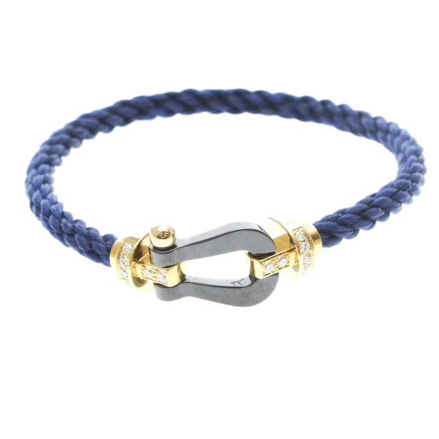 FRED Force 10 Long Sleeve Half Diamond Bracelet Pink Gold (18K) in Black/Pink gold Ceramic, Metal, Pink gold (18K), Stainless steel from Elady