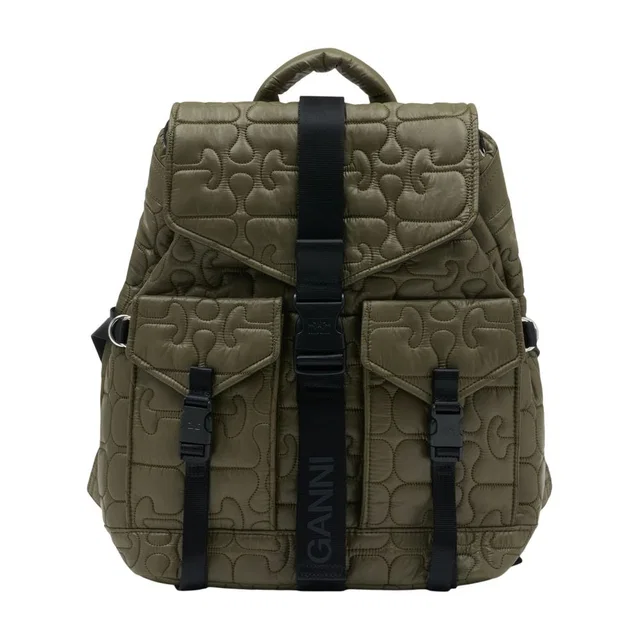 GANNI Re Tech Backpack — Green Synthetic in Green from HEWI