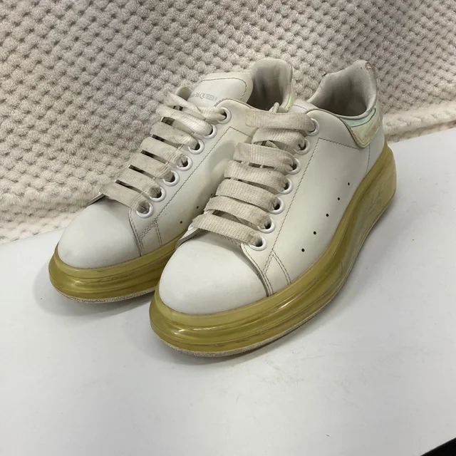 Alexander McQueen Oversized Sneakers 37/6.5 White Holographic Yellow Platform in yellow|white Leather from Poshmark