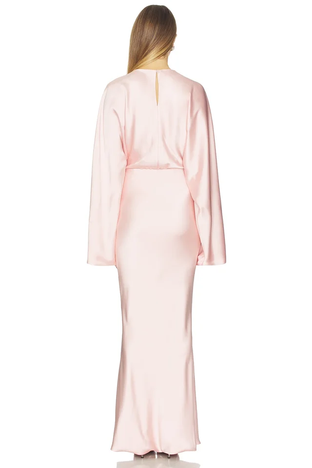 Norma Kamali Reverse Obie Gown With Long Sleeve in Ballet Pink, photo 4 of 4 from REVOLVE (Canada)