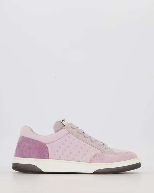 Chanel 22P Lilac Suede Trainers with Logo Detail Size EU 37.5 in Purple Suede from Sellier