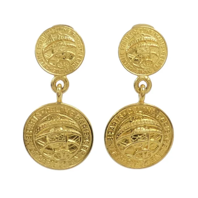 [vintage] CELINE Earrings in GOLD 横x縦: 3cmx6.5cm from KOMEHYO