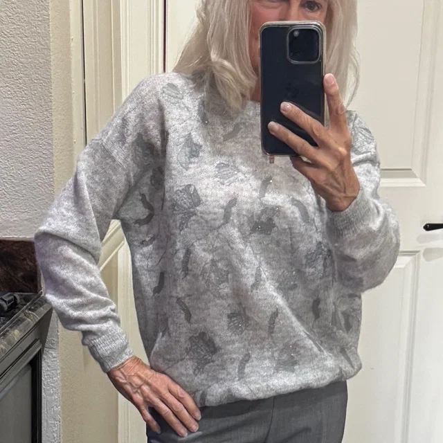 Gorgeous Brunello Cucinelli Mohair Blend W/Palettes Pullover Knit Sweater Xs in gray from Poshmark
