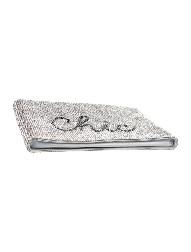 Judith Leiber Crystal Clutch in silver|gray Satin from The RealReal, photo 5 of 5