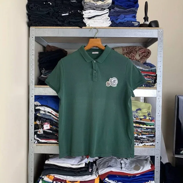 Moncler Double Logo Polo Luxury 00S Green Faded, Men's (Size XL) in green from Grailed