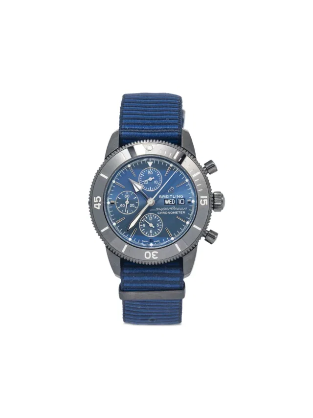 Breitling pre-owned Superocean 44mm - men - stainless steel - One Size - Blue in blue from Farfetch