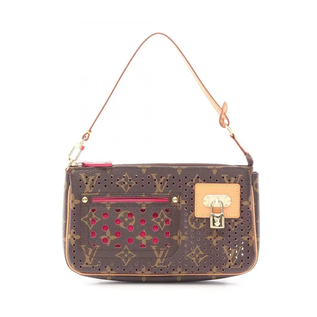 Louis Vuitton Handbag Pochette Fuchsia Canvas Leather in Pink Canvas from The Reluxe