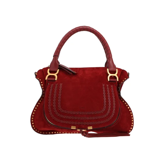 Chloé Marcie handbag in red suede calfskin in Red Calfskin from Collector Square, photo 2 of 3