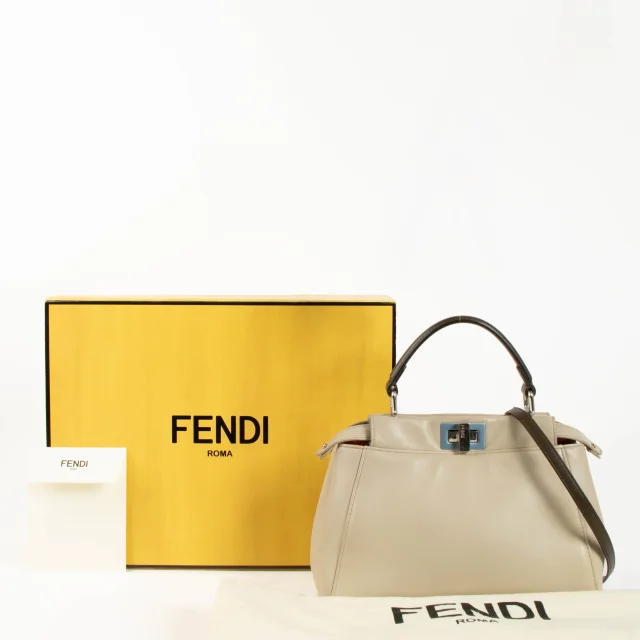 Fendi Mini Peekaboo Bag in Beige Leather from Labellov, photo 2 of 5