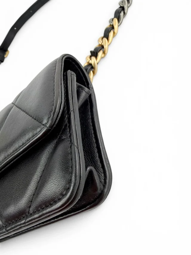 Chanel 19 Black Lambskin Flap Chain Wallet in Black Lambskin from Season 2 Consign, photo 2 of 2