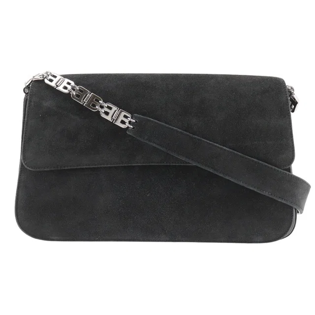 Bally Suede Shoulder Bag Black in Black Suede from LuxUness