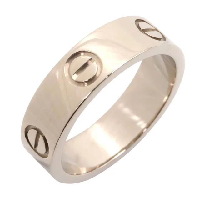 Cartier Love Au750 White Gold Ring Size 13 in White from LuxUness