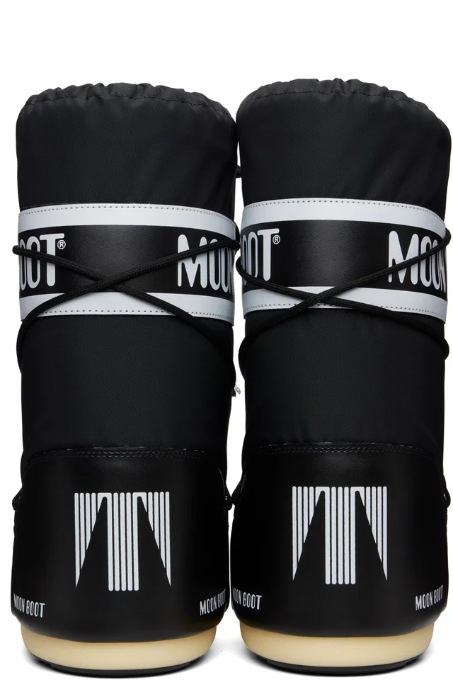 Moon Boot Black Icon Nylon Boots, photo 2 of 3 from SSENSE