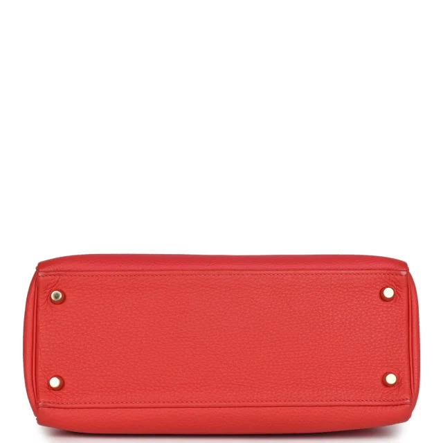 Hermès Kelly Retourne 28 Rouge Pivoine Togo Gold Hardware in Red Togo leather from Madison Avenue Couture, photo 6 of 9