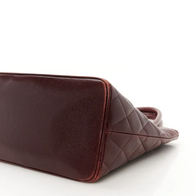 Chanel Caviar Quilted Medallion Tote Bordeaux in Burgundy Caviar leather from FASHIONPHILE, photo 9 of 13