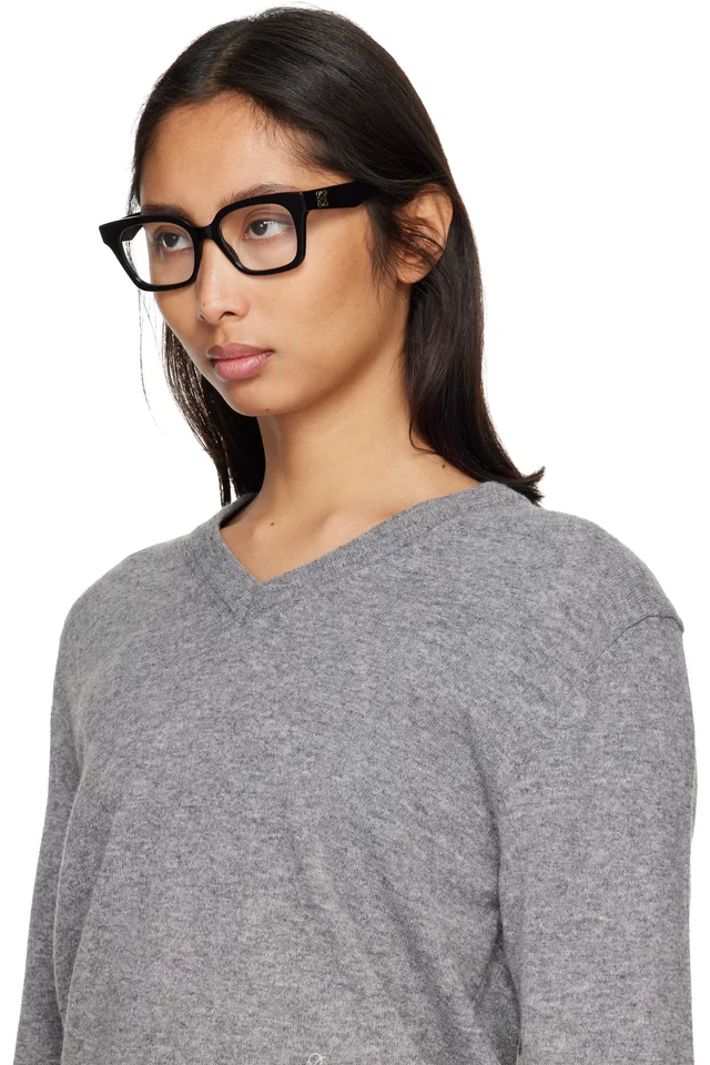 LOEWE Black Anagram Glasses, photo 4 of 4 from SSENSE