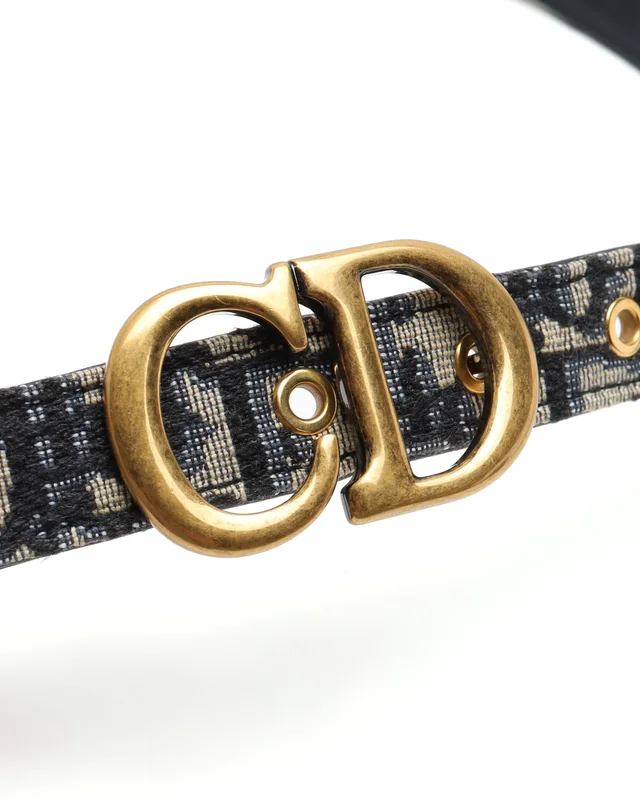 Dior CD Oblique Belt, size 75 in Denim from A Retro Tale, photo 3 of 6