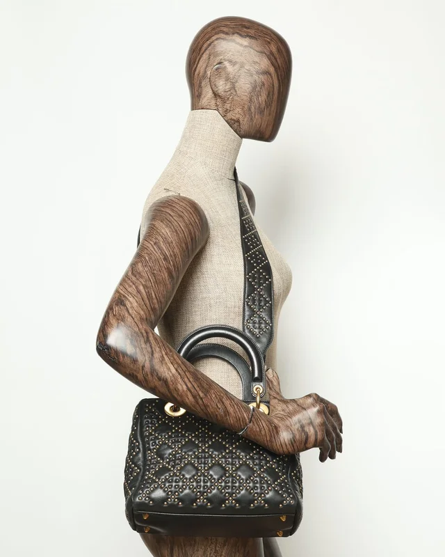 Cannage Studded Medium Lady Dior Bag in Suede from A Retro Tale, photo 7 of 7