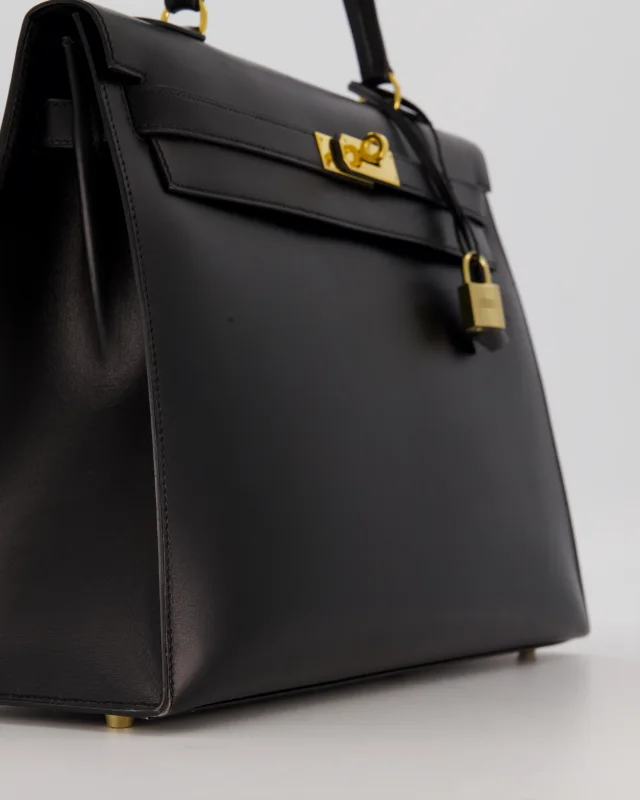 Hermès Vintage Kelly 35 Sellier Bag in Black Box leather from Sellier, photo 12 of 22