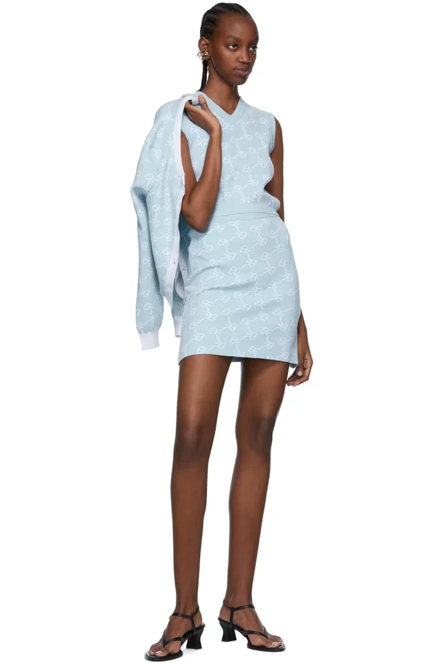 Rokh Blue Viscose Vest, photo 4 of 4 from SSENSE