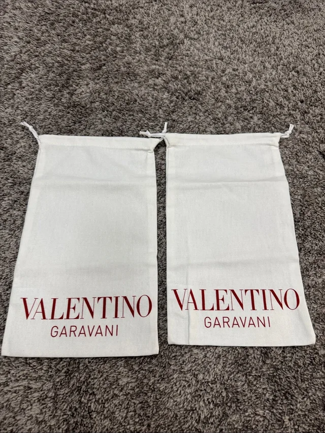 Valentino Garavani White Drawstring Dust Bags With Red Logo (Pair) in red|white from Poshmark