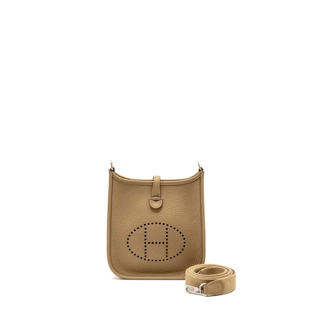 Hermès mini Evelyne clemence poussiere SHW stamp K in Clemence leather from EMIER
