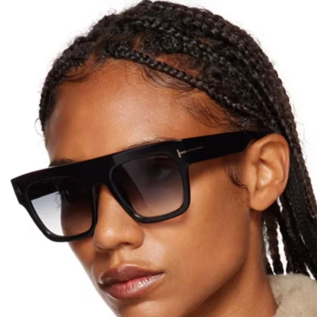 Tom Ford Men's Oversized Sunglasses - Black in black from Depop, photo 8 of 9