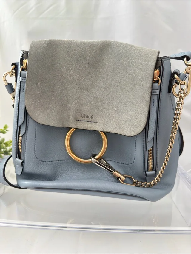Chloé Chlo Shoulder Bag In Steel Blue With Gray Suede Flap in blue|gray Suede from Poshmark