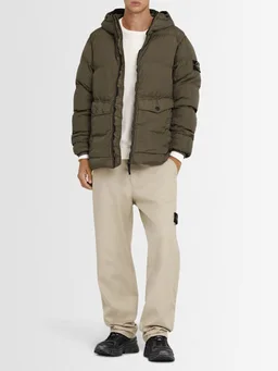 Stone Island Long down jacket with hood in 0% Polyamide, photo 2 of 6 from LUISAVIAROMA
