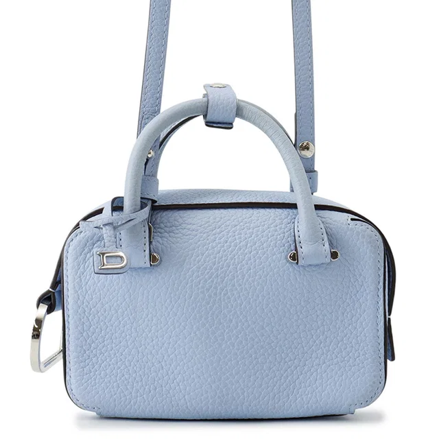 Delvaux Cool box Light BlueAA0670AQY Taurillon Soft Grain Leather Size Nano in Leather from GALLERY RARE