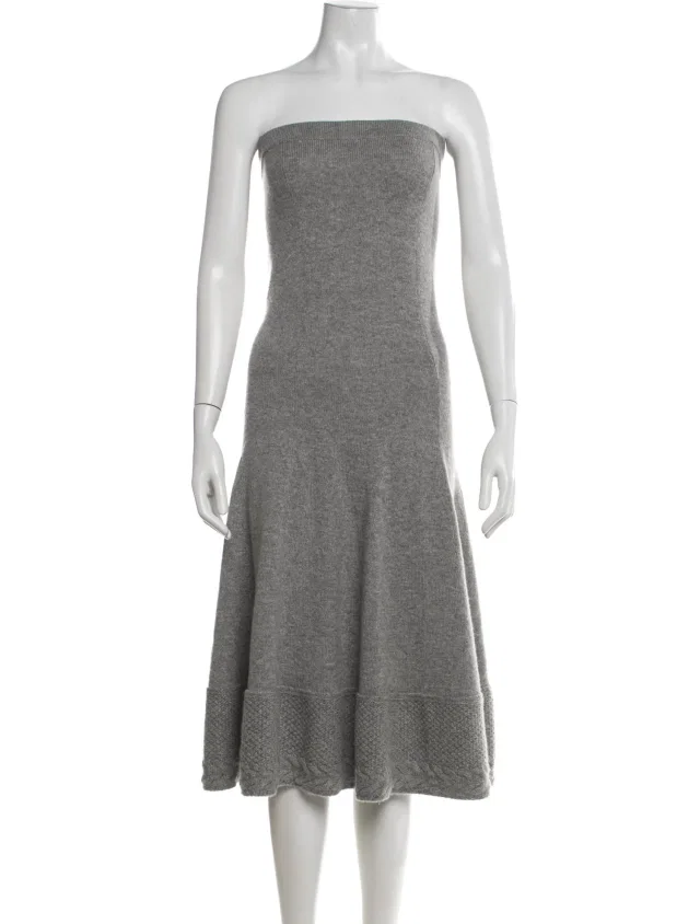 Loro Piana Vintage Midi Length Dress in gray Cashmere from The RealReal