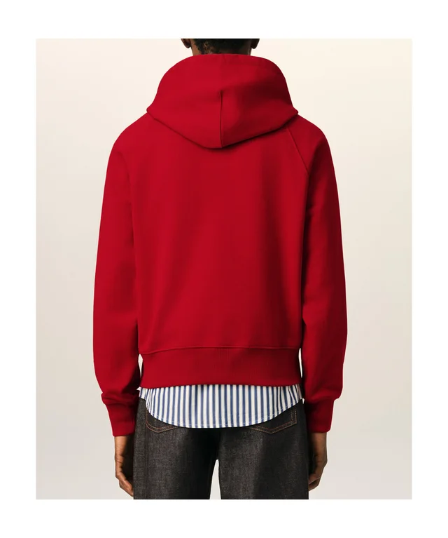 Red cotton hoodie with Ami Paris embroidery, photo 3 of 6 from SENSER