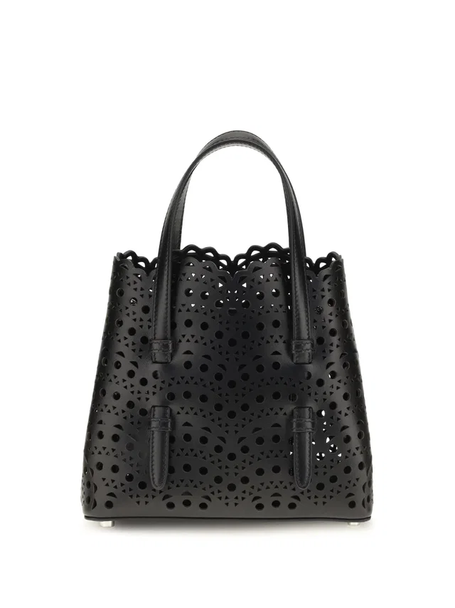 Alaïa Top Handle Bag — Black Calf Leather in Black Calfskin from HEWI