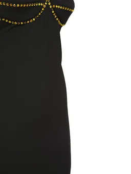 The Attico Short dress with gold details in 68% Polyester, 29% Viscose, 3% Elastane, 0% Glass, photo 4 of 5 from LUISAVIAROMA