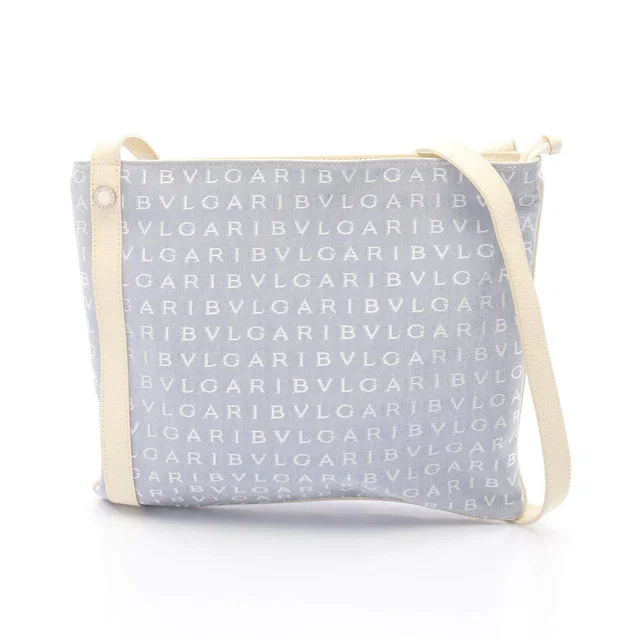 Bvlgari Logo Mania Canvas Leather Shoulder Bag in Canvas from LuxUness