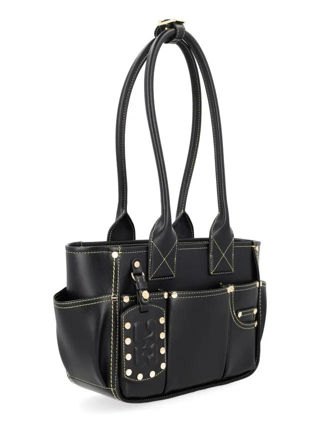 GANNI Pose Shoulder Bag — Black Recycled Leather in Black Leather from HEWI