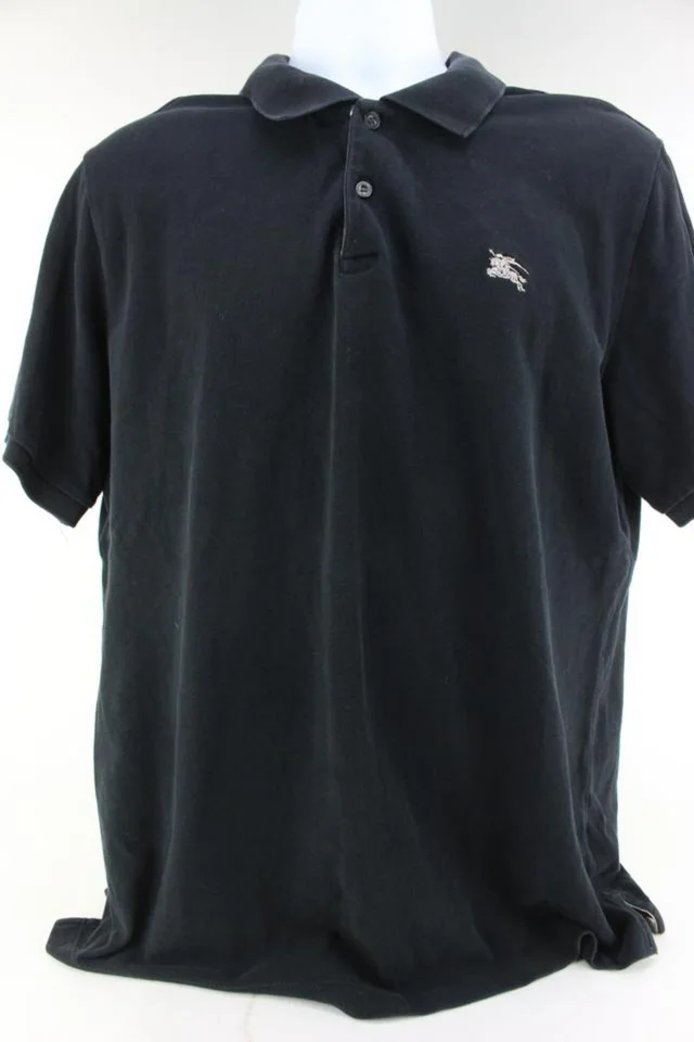 Burberry Black Large Horse Logo Polo Shirt in Black from Bagriculture