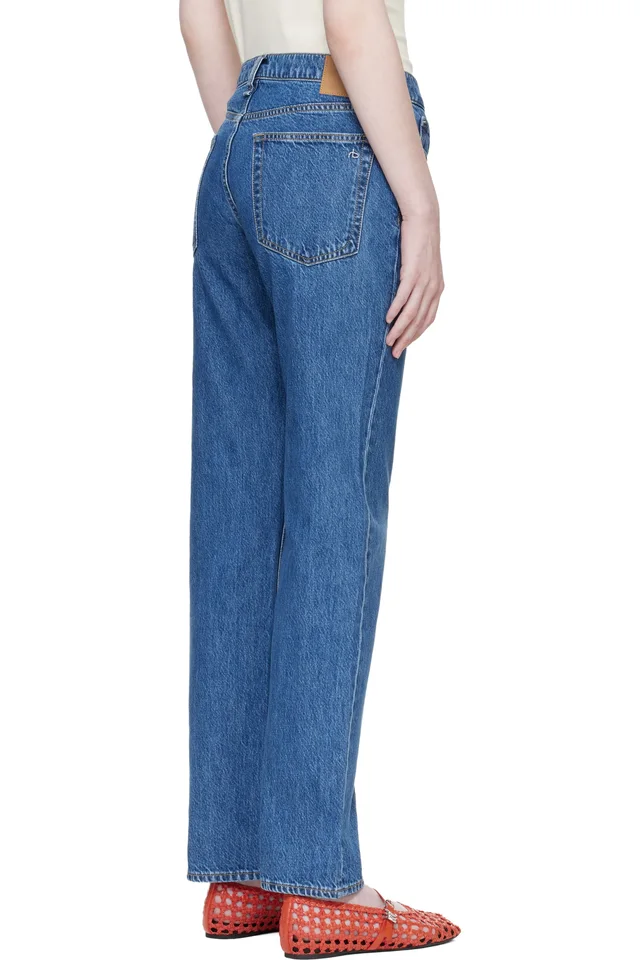 rag & bone Blue Harlow Full Straight Jeans, photo 3 of 4 from SSENSE