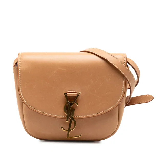 Brown Saint Laurent Small Leather Kaia Crossbody in Brown Leather from Designer Revival