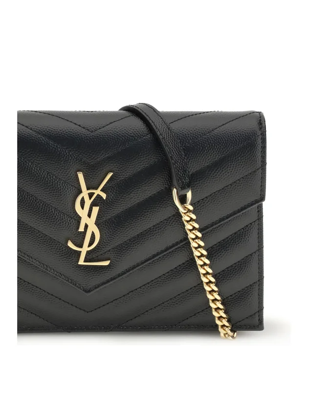 Saint Laurent Cassandre Mini Crossbody Bag — Black Calf Leather Bos Taurus in Black Calfskin from HEWI, photo 2 of 2