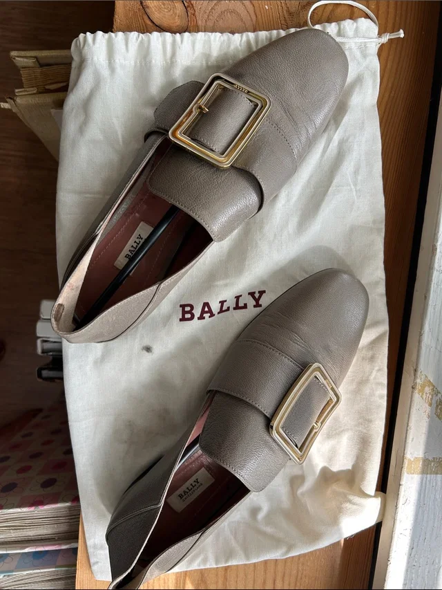 Bally Taupe Leather Buckle Loafers With Gold-Tone Hardware in gold|gray Leather from Poshmark