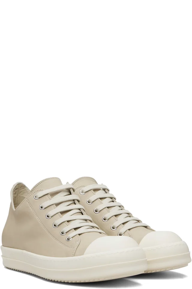 Rick Owens Off-White Temple Low Sneaks Sneakers, photo 4 of 5 from SSENSE
