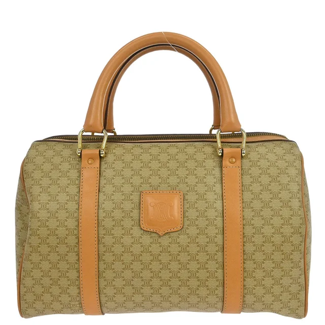 Celine Beige Macadam Handbag in Beige Leather from AMORE Vintage Tokyo