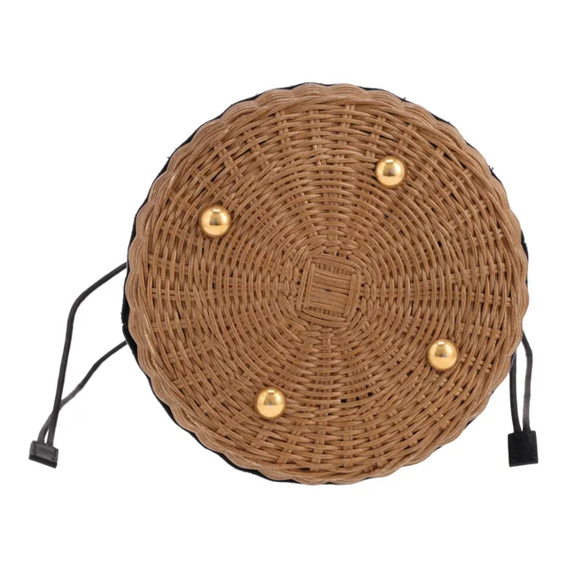 Dior Bucket handbag in beige wicker, canvas and Bleu Marine leather in Beige Canvas from Collector Square, photo 3 of 4