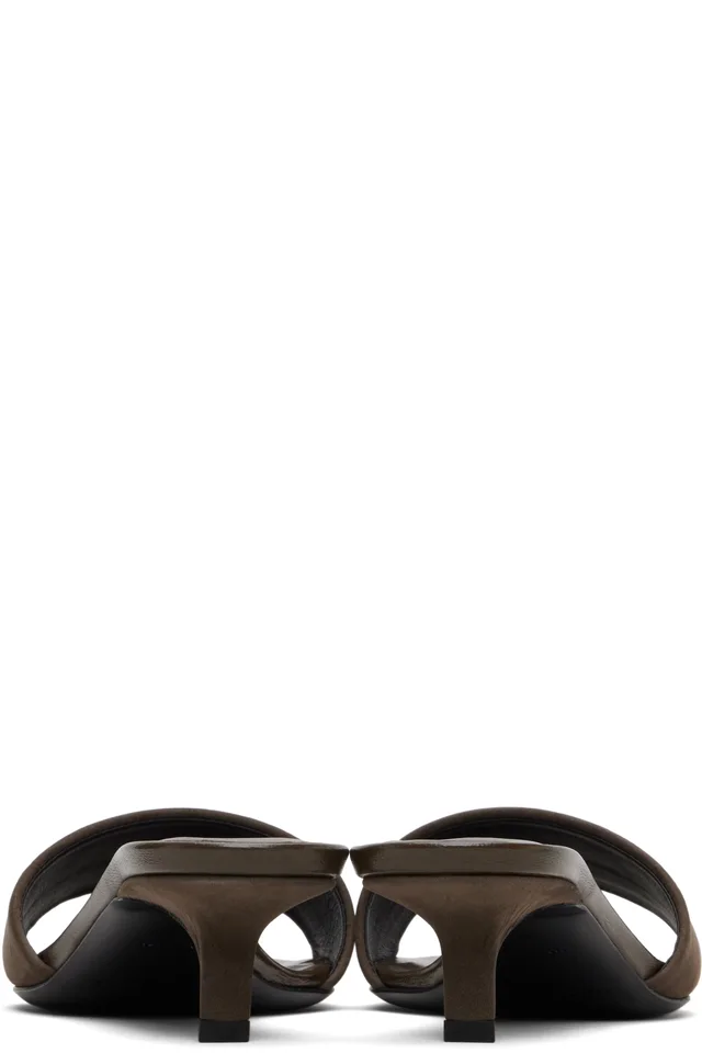 Loulou de Saison Brown Sarafina Kitten Mule Heeled Sandals, photo 2 of 5 from SSENSE