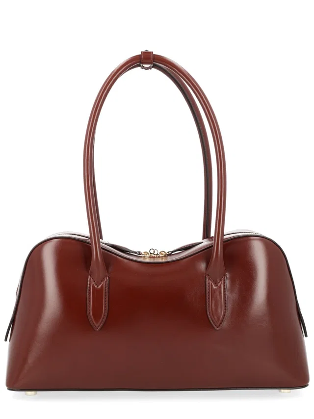 Stella McCartney Structured Vegan Leather Shoulder Bag — Red in Red Leather from HEWI