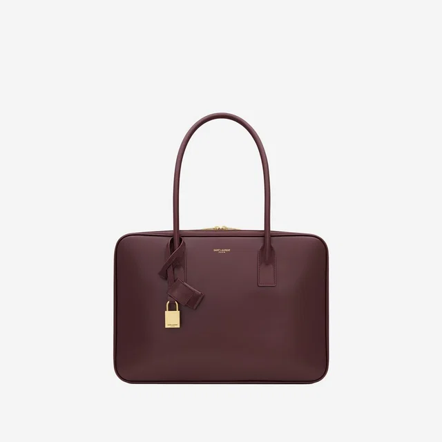 Saint Laurent Top Handle Bag — Burgundy Leather in Burgundy Leather from HEWI